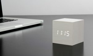 Cube Click Clock - White
