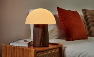 Alice Mushroom Lamp - Large Walnut